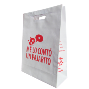 Bolsa de papel 19,5x7x27 - KRAFT BLANCO - 100 UNIDADES